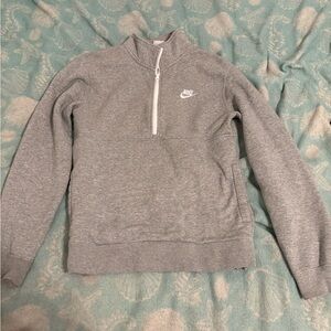 Nike Men's Light Gray Half Zip-Up Sweater